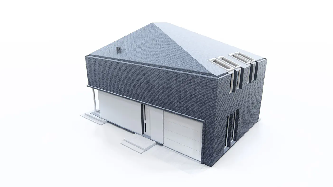 Namo projektas  - Namas su palėpe ir vienviečiu garažu