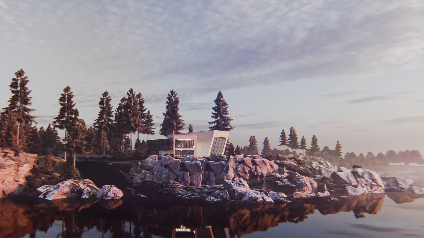 Gotowy projekt domu  - Nowoczesna i futurystyczna rezydencja z dużymi przeszkleniami i tarasem