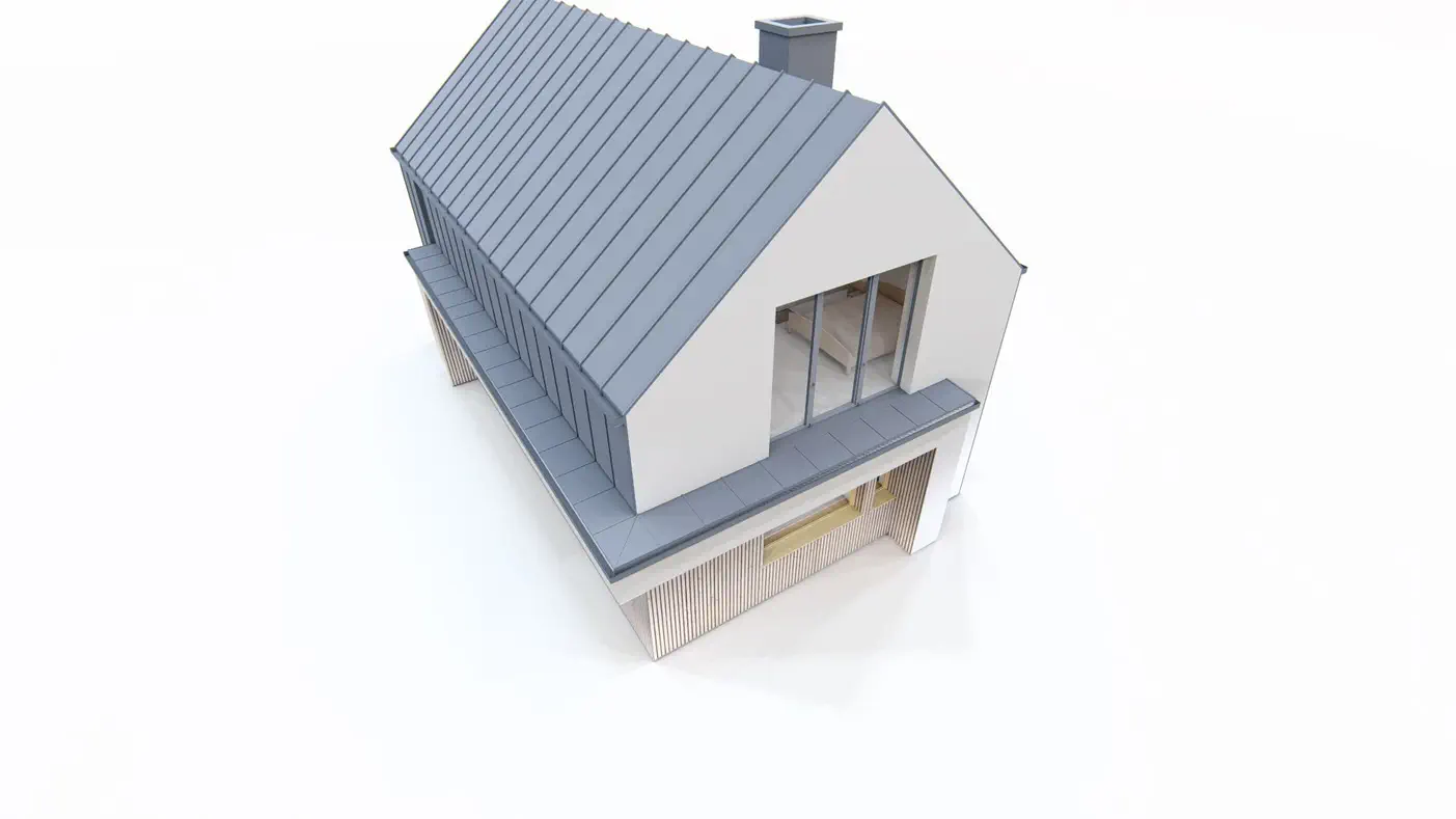 Mājas projekts  - Mūsdienīga vienstāvu māja ar mansardu - Z478