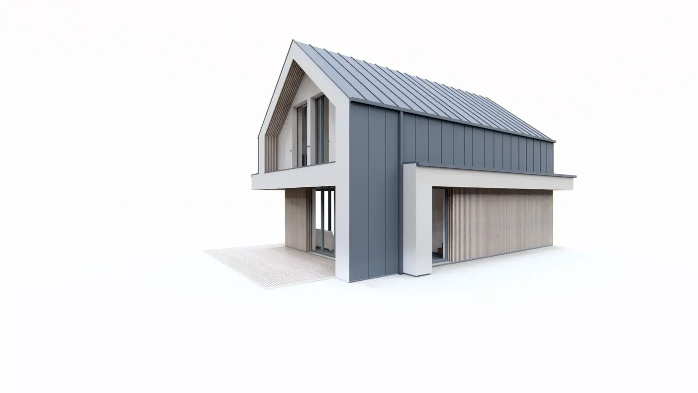 Mājas projekts  - Mūsdienīga vienstāvu māja ar mansardu - Z478