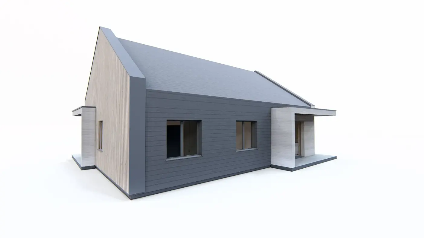 Mājas projekts  - Gaumīgs mūsdienu koka mājas projekts - Z413 D