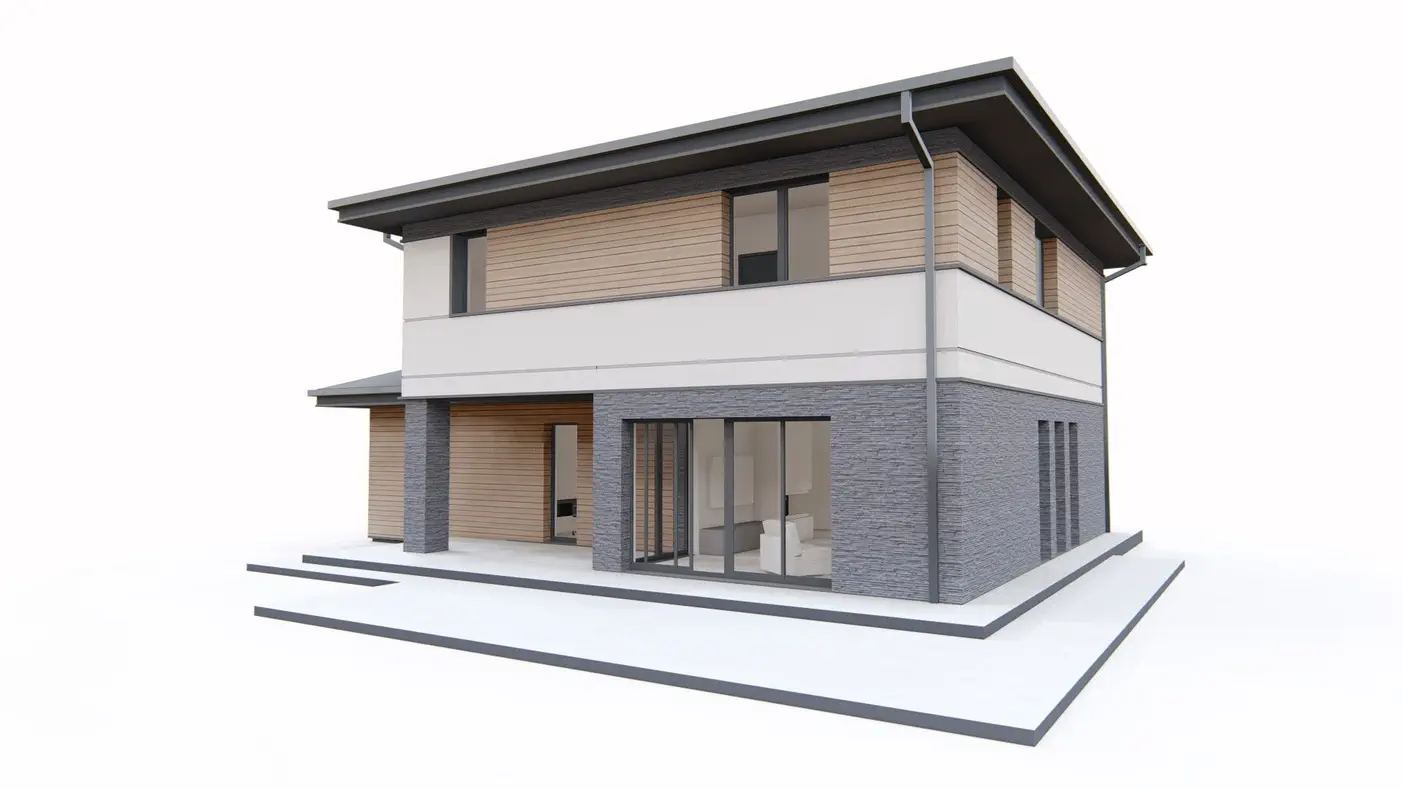 Mājas projekts  - Moderns divstāvu mājas projekts - Z421