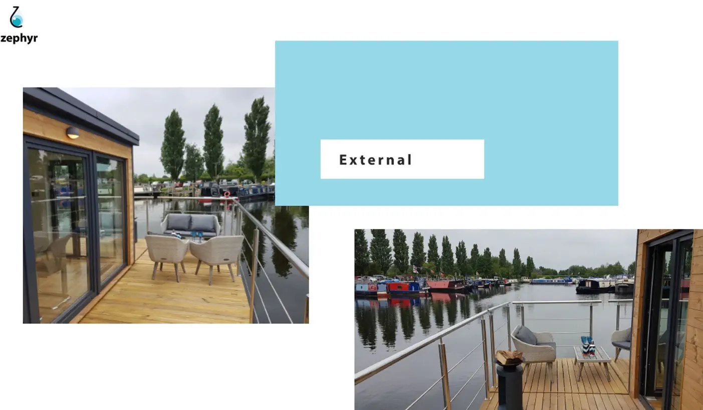 Mājas projekts  - Moderna māja uz ūdens ar guļamistabu un dzīvojamo zonu - Zw1