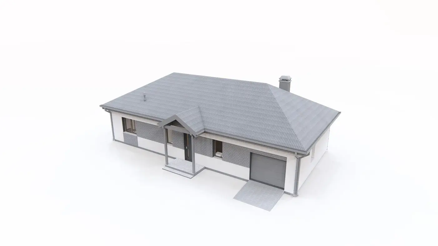 Mājas projekts - Vienstāvu mājas projekts ar 3 istabām un garāžu - Z488