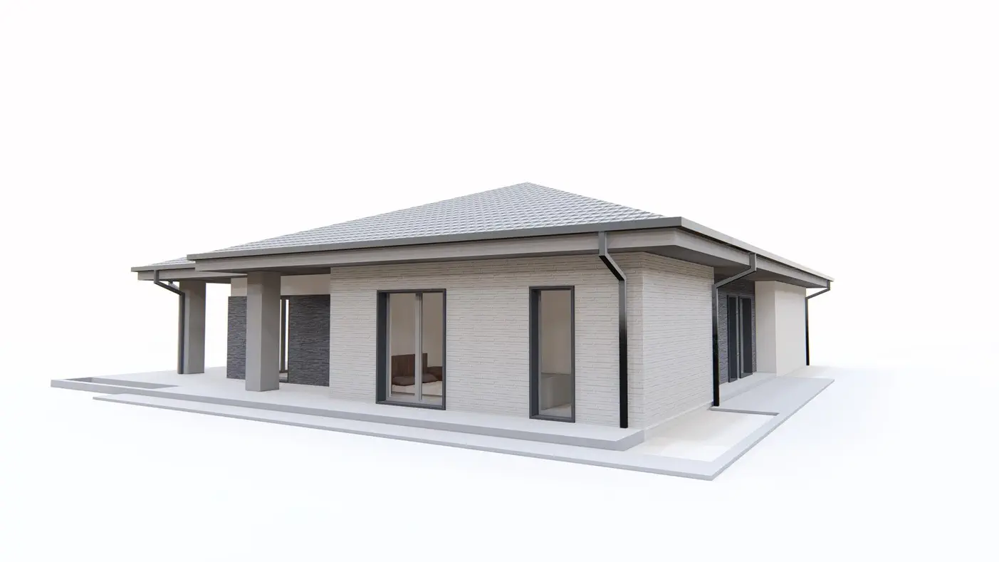 Mājas projekts - Gatavs vienstāvu mājas projekts ar divvietīgu garāžu - Z425