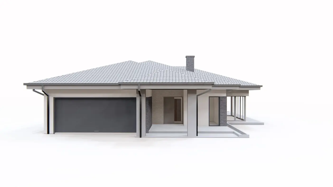 Mājas projekts - Gatavs vienstāvu mājas projekts ar divvietīgu garāžu - Z425