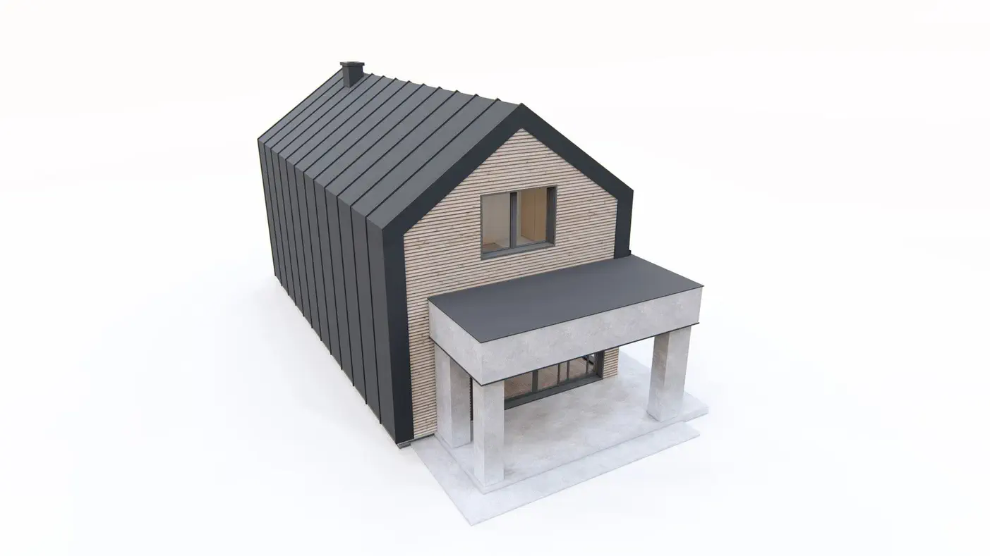 Mājas projekts  - Mūsdienīga māja uz šaura zemes gabala - Z431