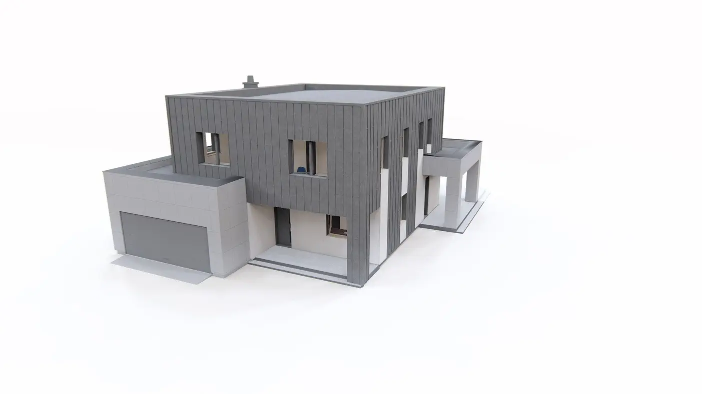 Mājas projekts - Divstāvu mājas projekts ar 4 istabām un garāžu - Zx171