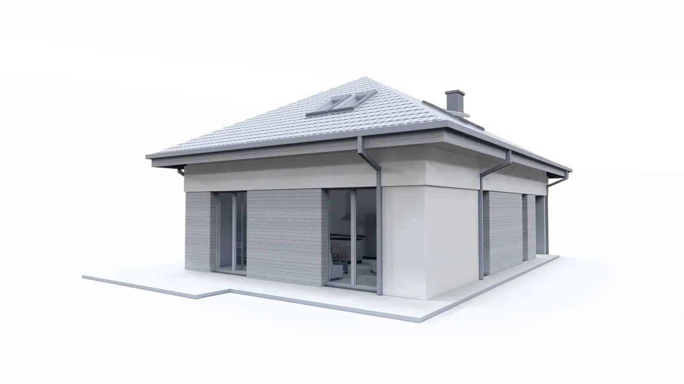 Mājas projekts - Vienkāršs vienstāvu mājas projekts ar garāžu - Z476