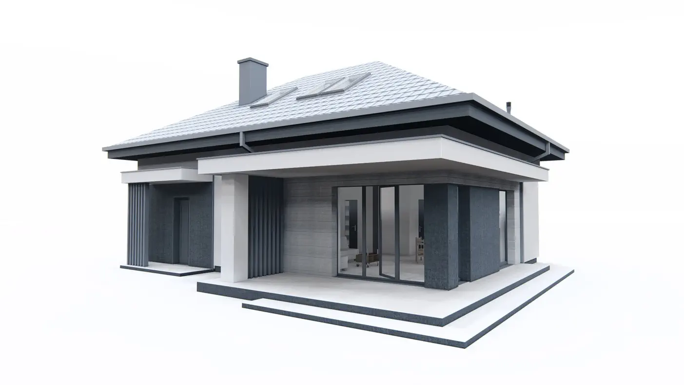 Mājas projekts  - Vienstāvu mājas projekts ar mansardu - Z479