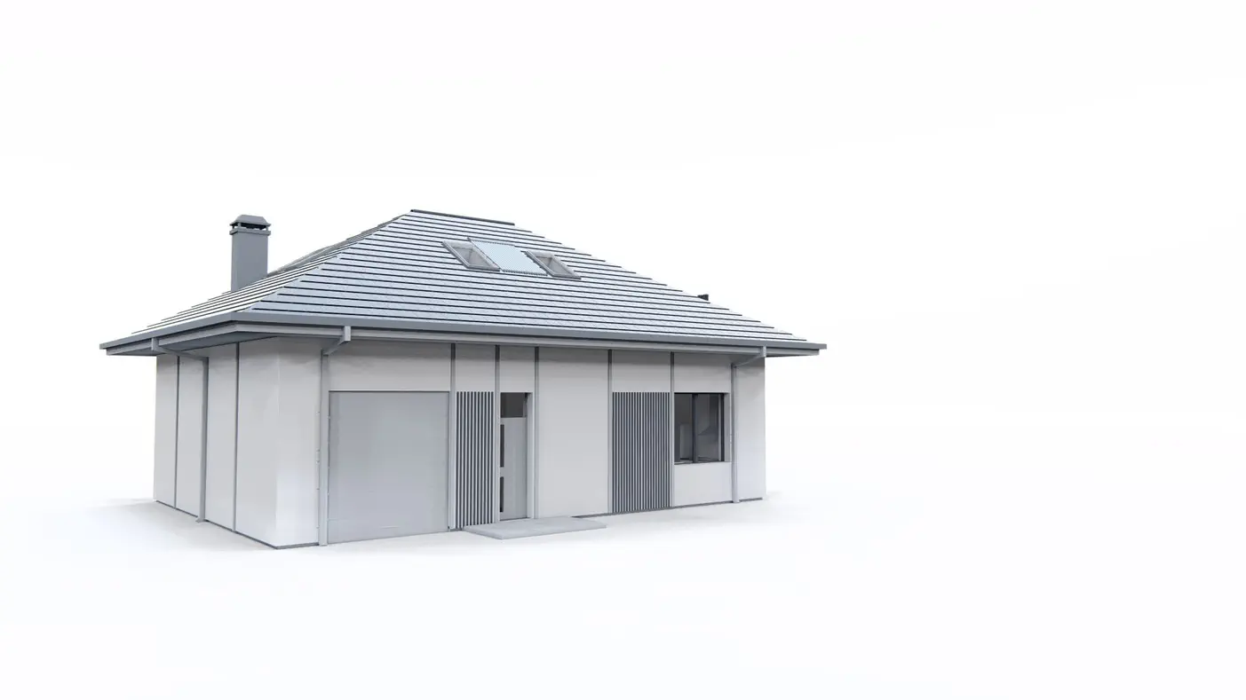 Mājas projekts  - Tipveida mājas projekts ar mansardu, četrām istabām un garāžu - Z481