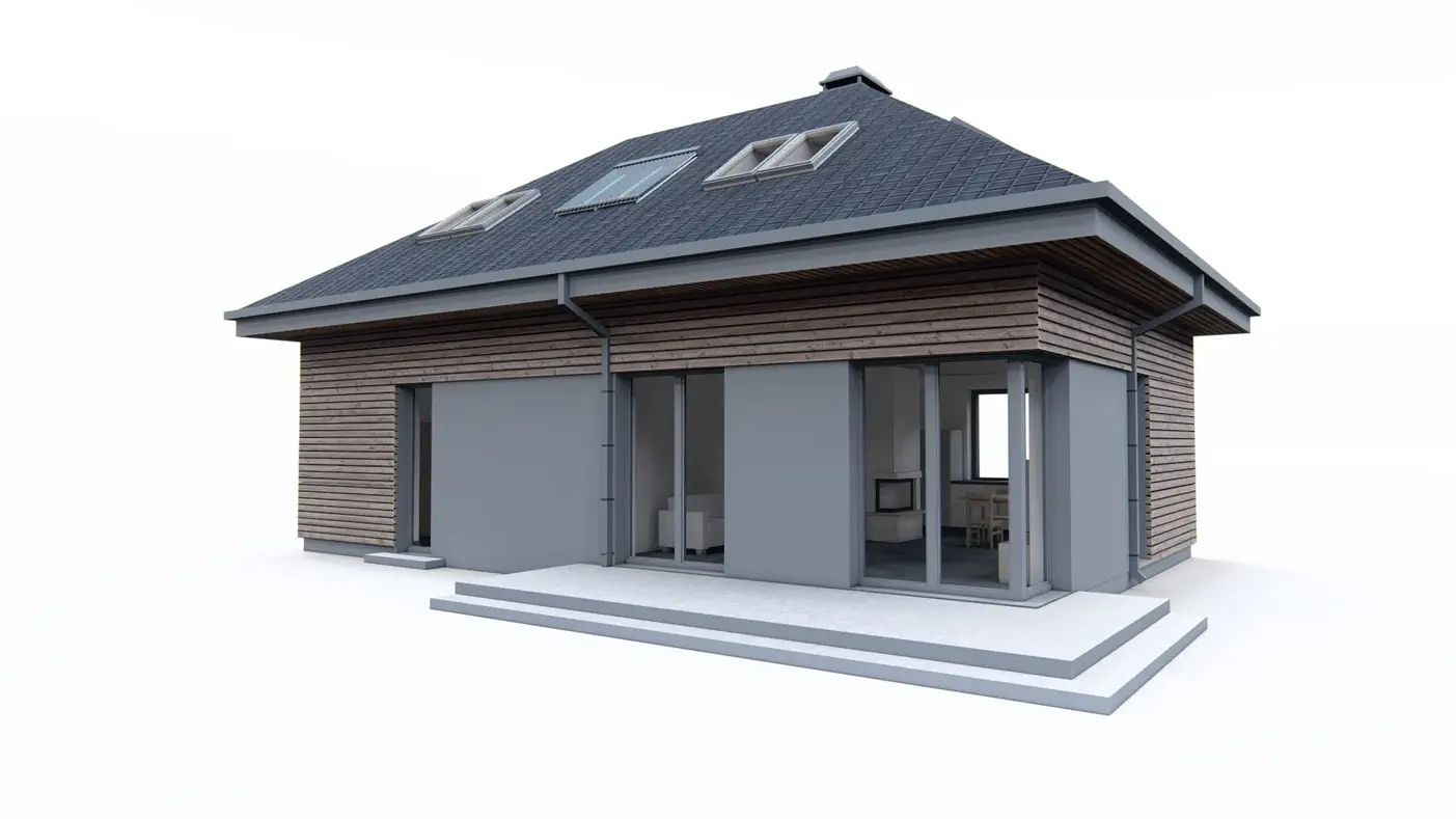 Mājas projekts - Vienstāvu mājas projekts ar garāžu - Z491