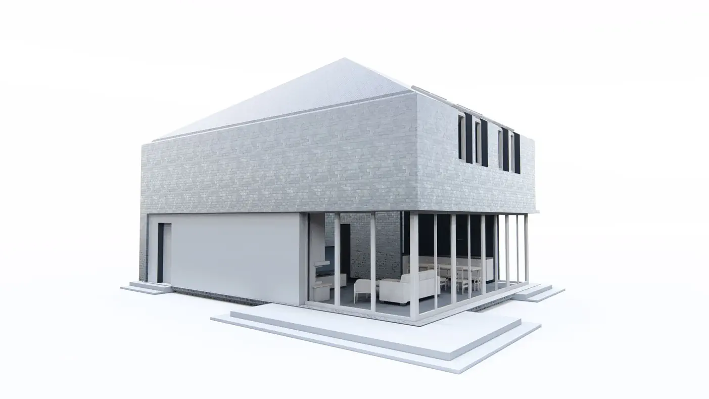 Mājas projekts  - Mūsdienīga māja ar mansardu un garāžu - Z492