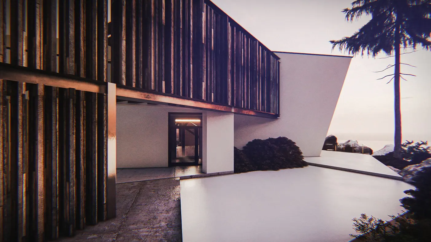 Mājas projekts  - Futūristiska māja ar 100 metru dzīvojamo istabu un lielu stiklojumu - Zr20