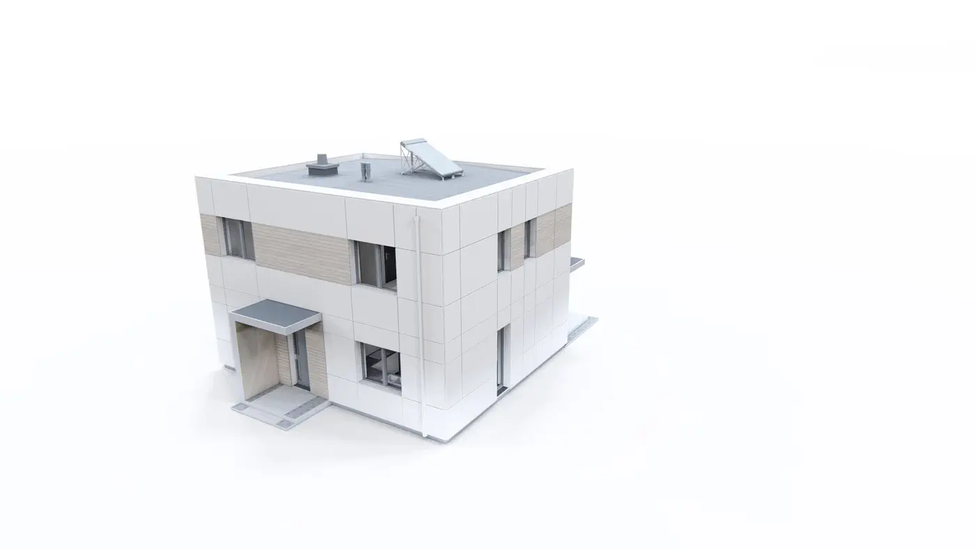 Mājas projekts  - Divstāvu mājas projekts ar 4 istabām - Zx212