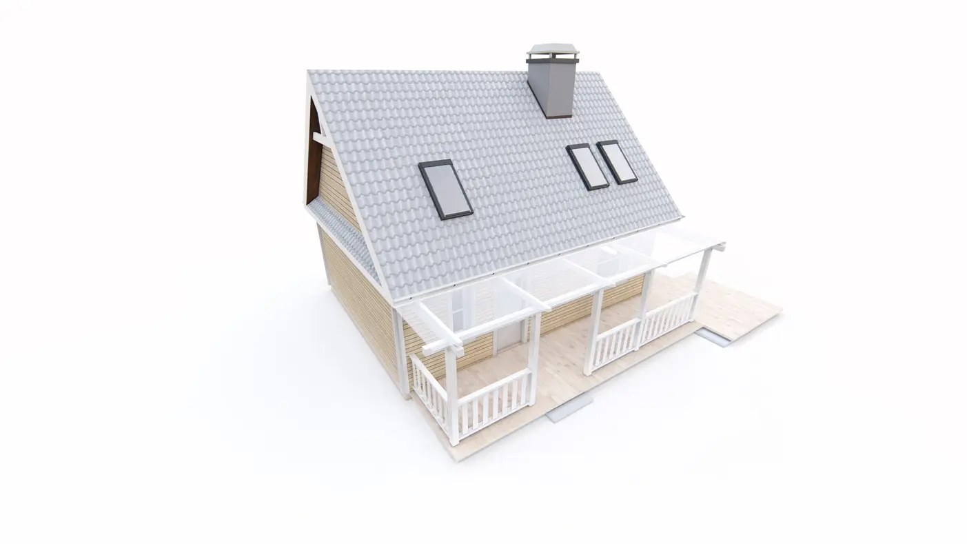 Gotowy projekt domu  - Przytulny 3-pokojowy dom z poddaszem i dachem dwuspadowym, ekonomiczny w budowie