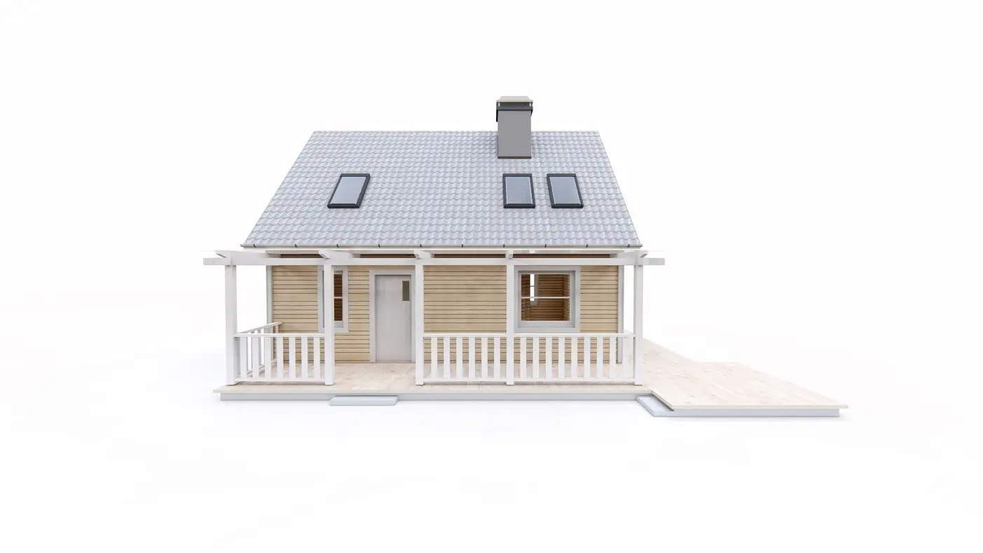 Gotowy projekt domu  - Przytulny 3-pokojowy dom z poddaszem i dachem dwuspadowym, ekonomiczny w budowie