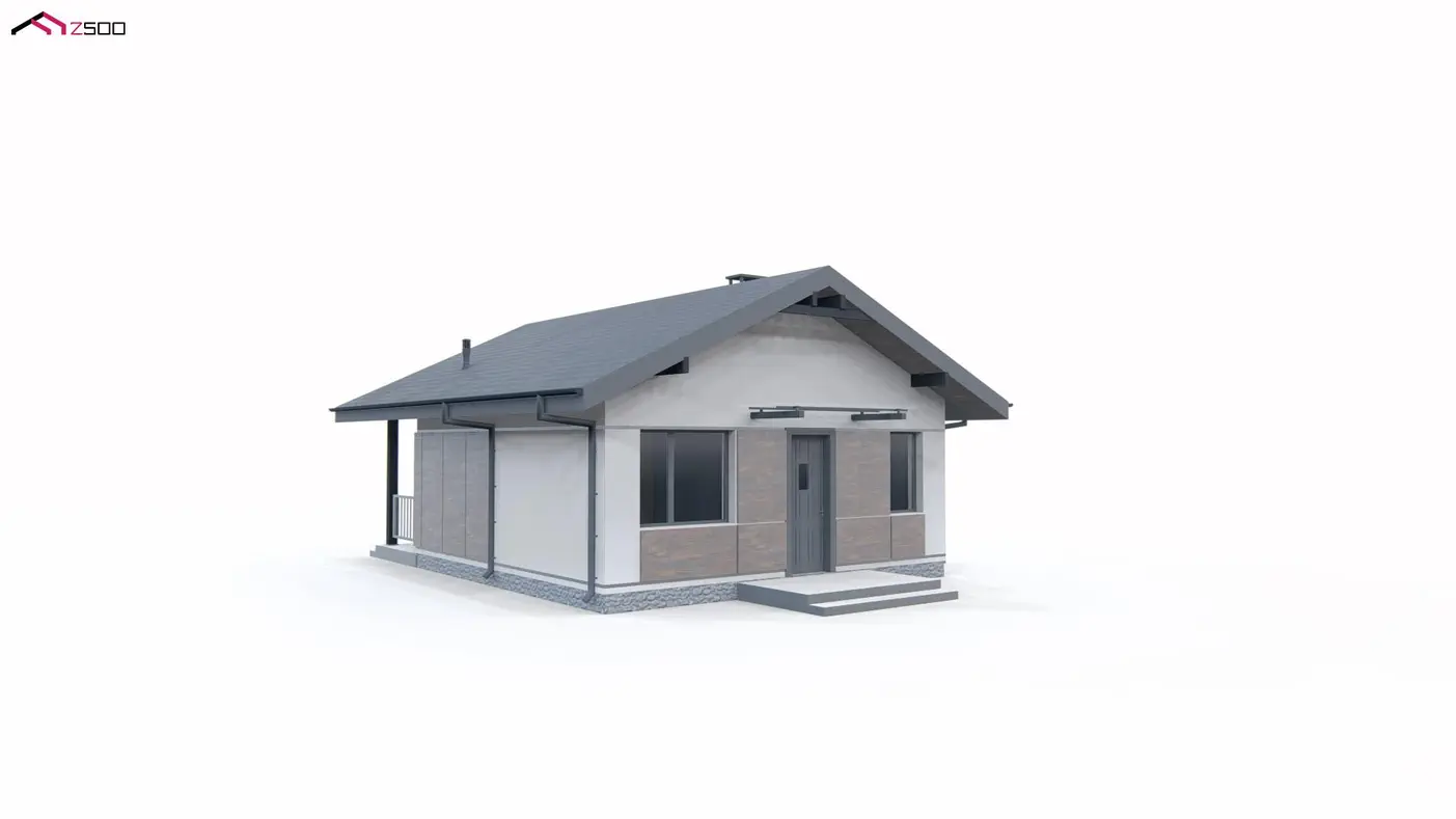 Gotowy projekt domu  - Mały dom z werandą