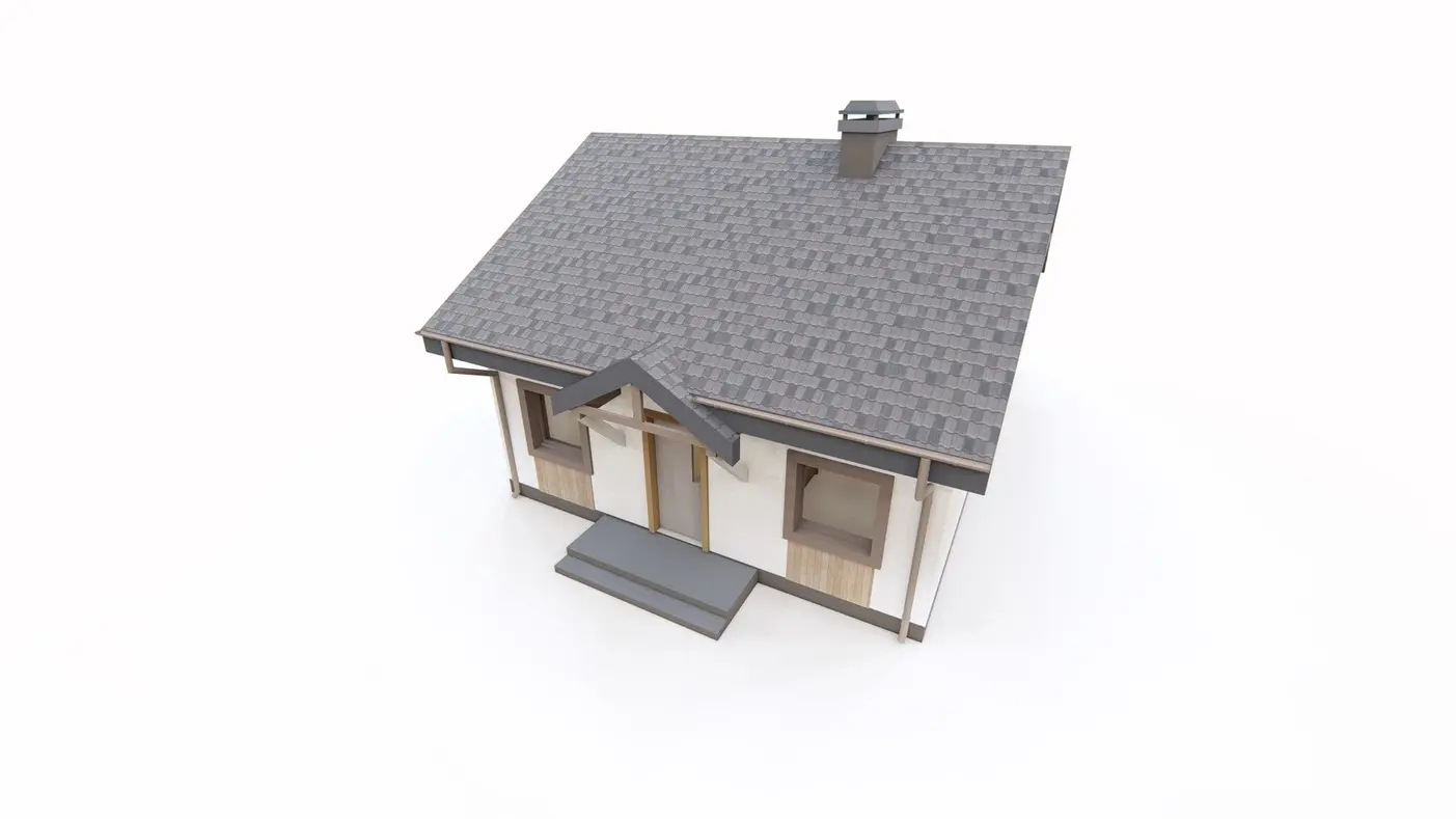 Gotowy projekt domu  - Kompaktowy dom parterowy na planie kwadratu z dachem dwuspadowym