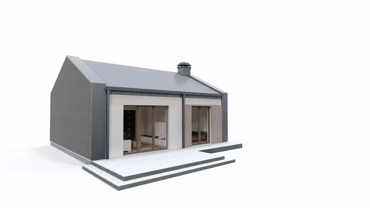 Z451 D Eneroo to wyjątkowy dom z kategorii projekty domów parterowych Gotowy projekt domu - Twój dom w paczce
Mały i tani w realizacji dom parterowy z dachem dwuspadowym