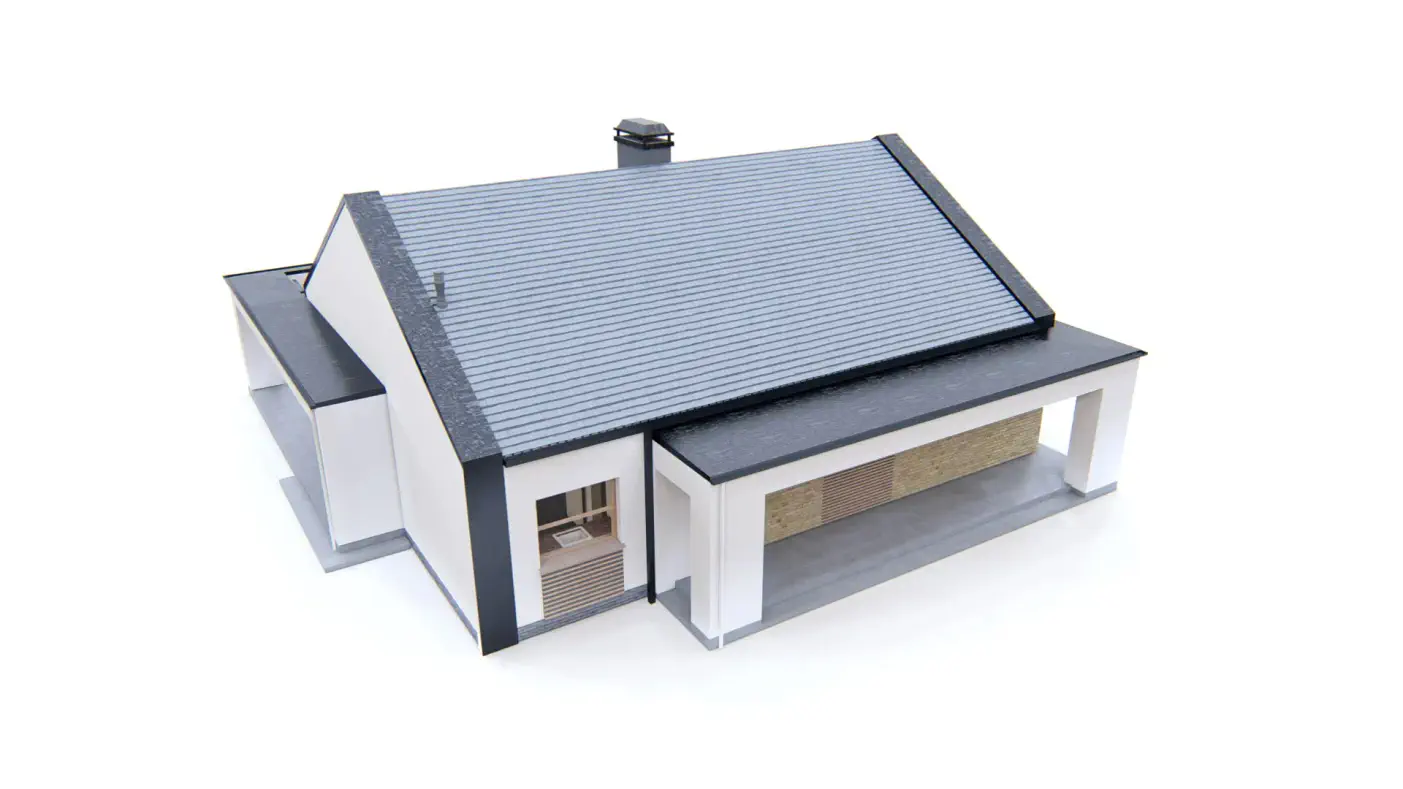 Gotowy projekt domu  - Parterowy dom z 3 sypialniami oraz przestronnym salonem