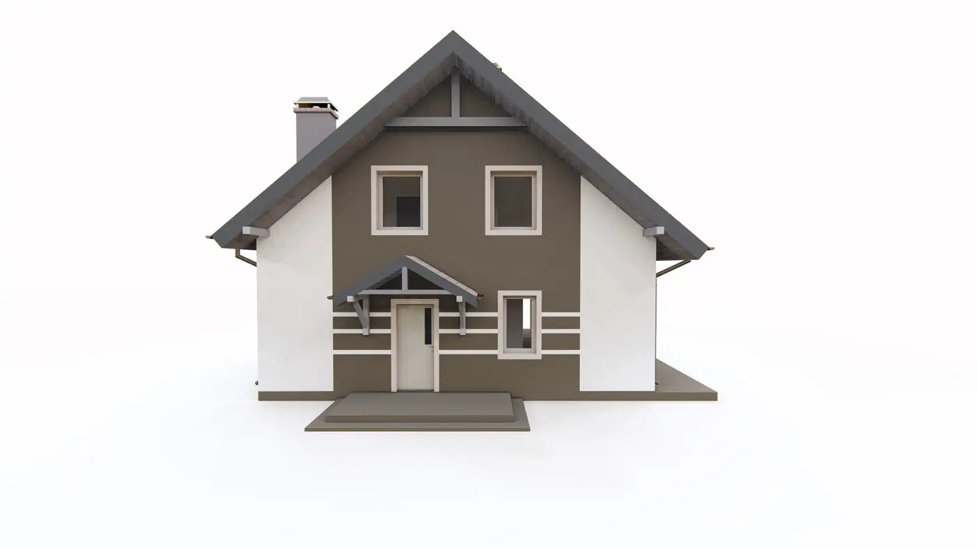 Gotowy projekt domu  - Dom z poddaszem, łatwym w wykonaniu dachem dwuspadowym oraz dużą strefą dzienną