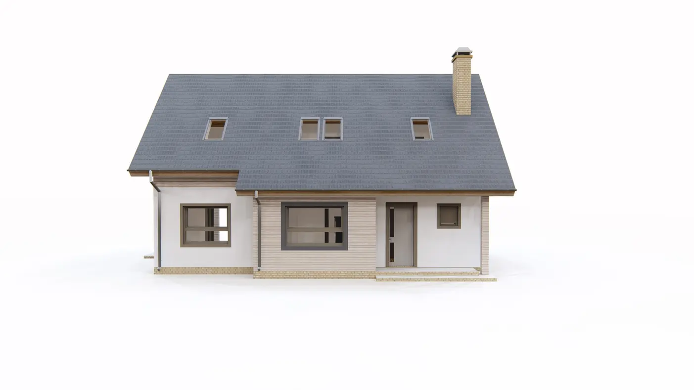 Gotowy projekt domu  - Prosty, ekonomiczny dom z poddaszem, funkcjonalnym wnętrzem i dachem dwuspadowym