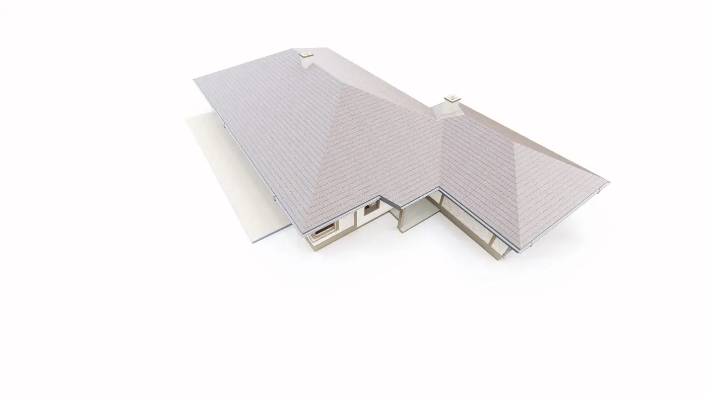 Gotowy projekt domu  - Wygodny parterowy dom na długą działkę z 4 pokojami, garażem i opcją poddasza