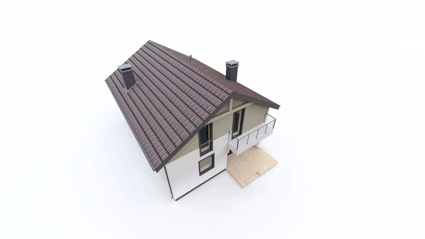 Gotowy projekt domu  - Funkcjonalny dom z dachem dwuspadowym i czteroma pokojami, dom na wąską działkę