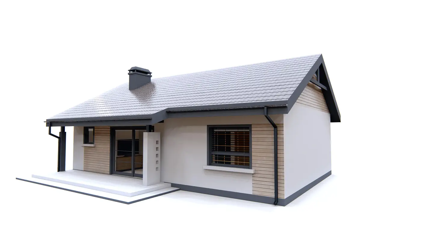 Z87 to wyjątkowy dom z kategorii projekty domów do 70 m2 Gotowy projekt domu - Prosty i łatwy w realizacji dom parterowy z dwoma pokojami na planie prostokąta