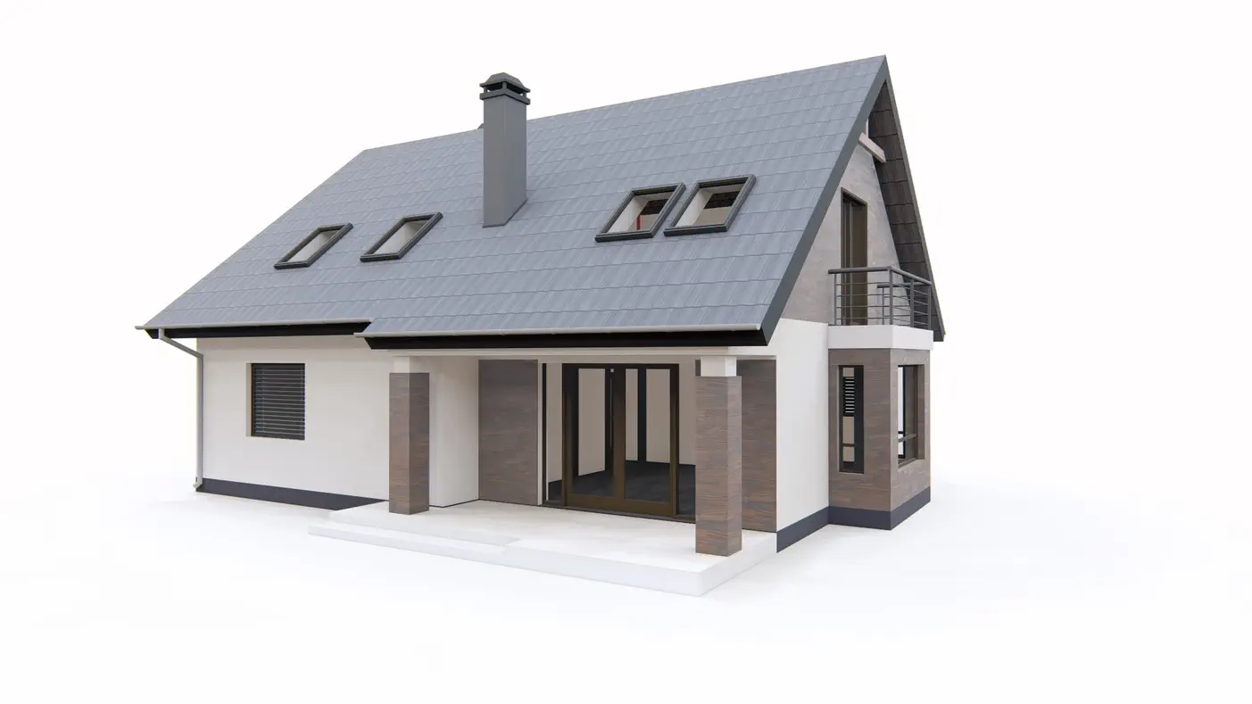 Gotowy projekt domu  - Ekonomiczny w budowie dom z poddaszem, podziałem stref oraz wykuszem w jadalni