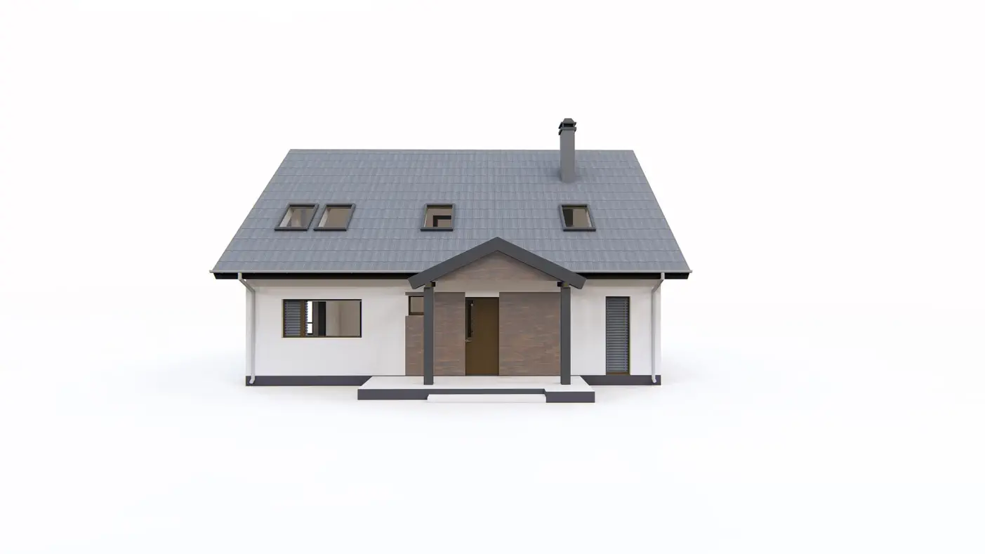 Gotowy projekt domu  - Ekonomiczny w budowie dom z poddaszem, podziałem stref oraz wykuszem w jadalni