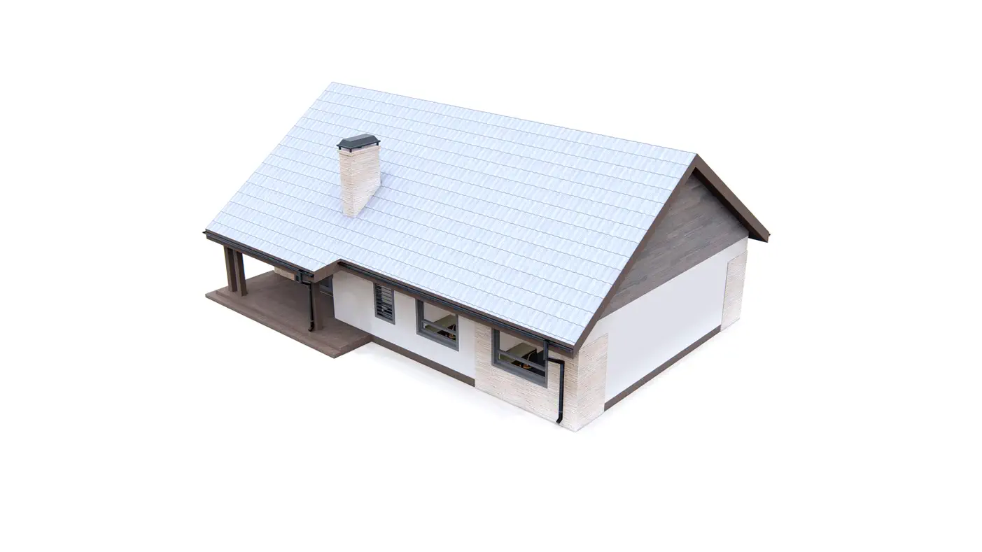 Gotowy projekt domu  - Klasyczny, parterowy dom z 3 sypialniami, opcją poddasza i zadaszonym tarasem