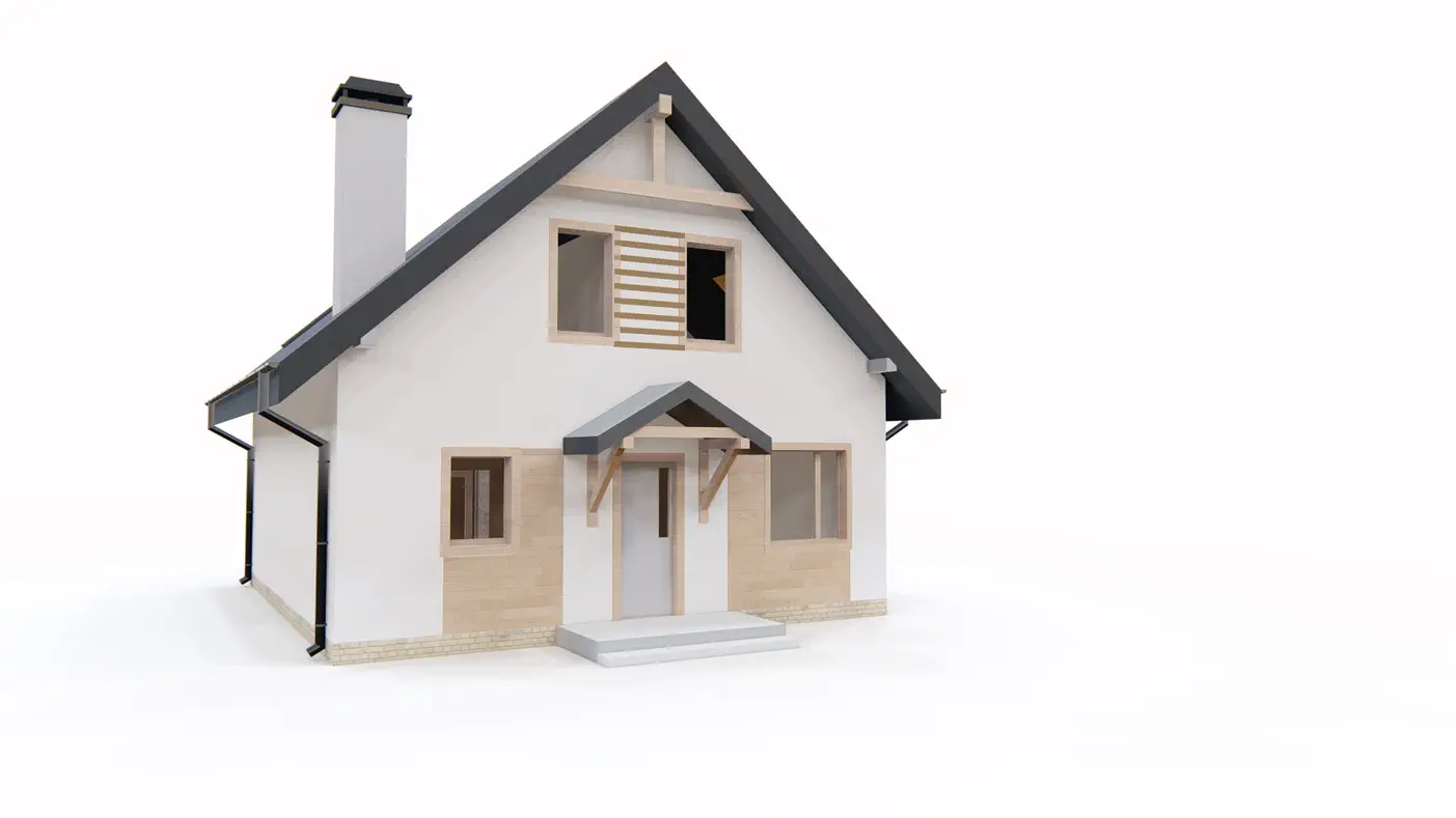 Gotowy projekt domu  - Mały, funkcjonalny dom z pokojem na parterze oraz kuchnią i wykuszem od ogrodu