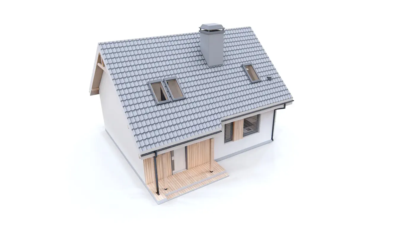 Home project  - Mały dom z pokojem na parterze, dużym P.G i wykuszem w jadalni.