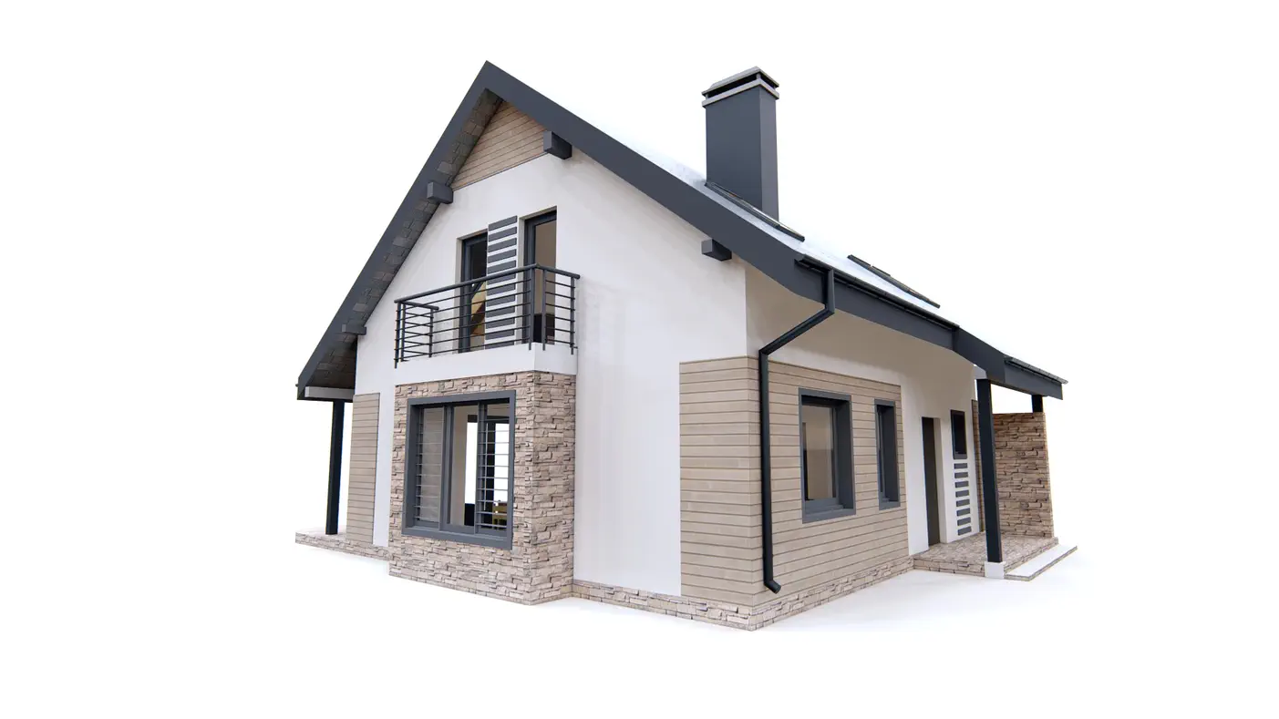 Gotowy projekt domu  - Twój DOM w paczce
Funkcjonalny dom z poddaszem, gabinetem i pralnią