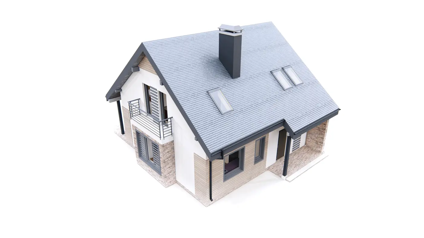 Gotowy projekt domu  - Twój DOM w paczce
Funkcjonalny dom z poddaszem, gabinetem i pralnią