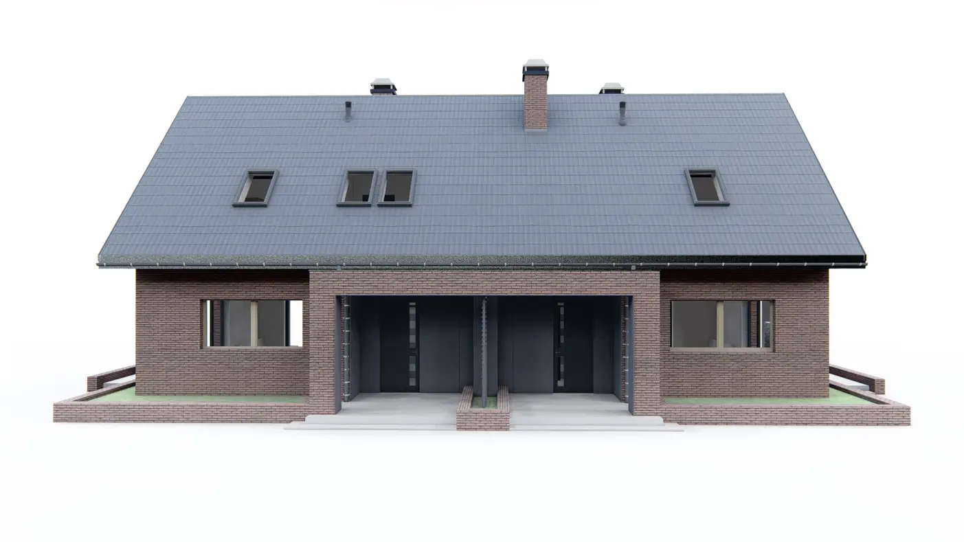 Z351 to wyjątkowy dom z kategorii projekty domów do 180 m2 Gotowy projekt domu - Dom dwulokalowy z dachem dwuspadowym i oddzielnymi wejściami.