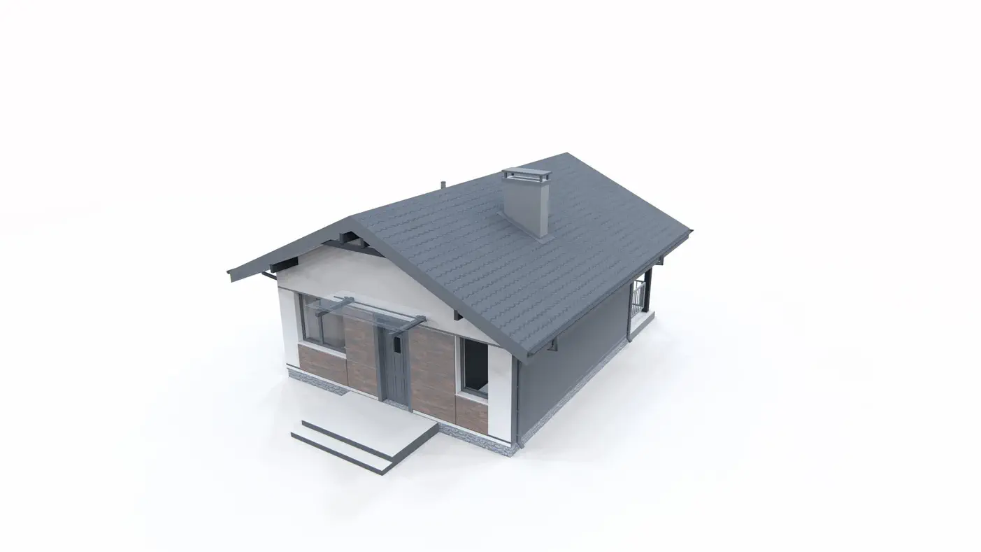 Gotowy projekt domu  - Mały dom z werandą