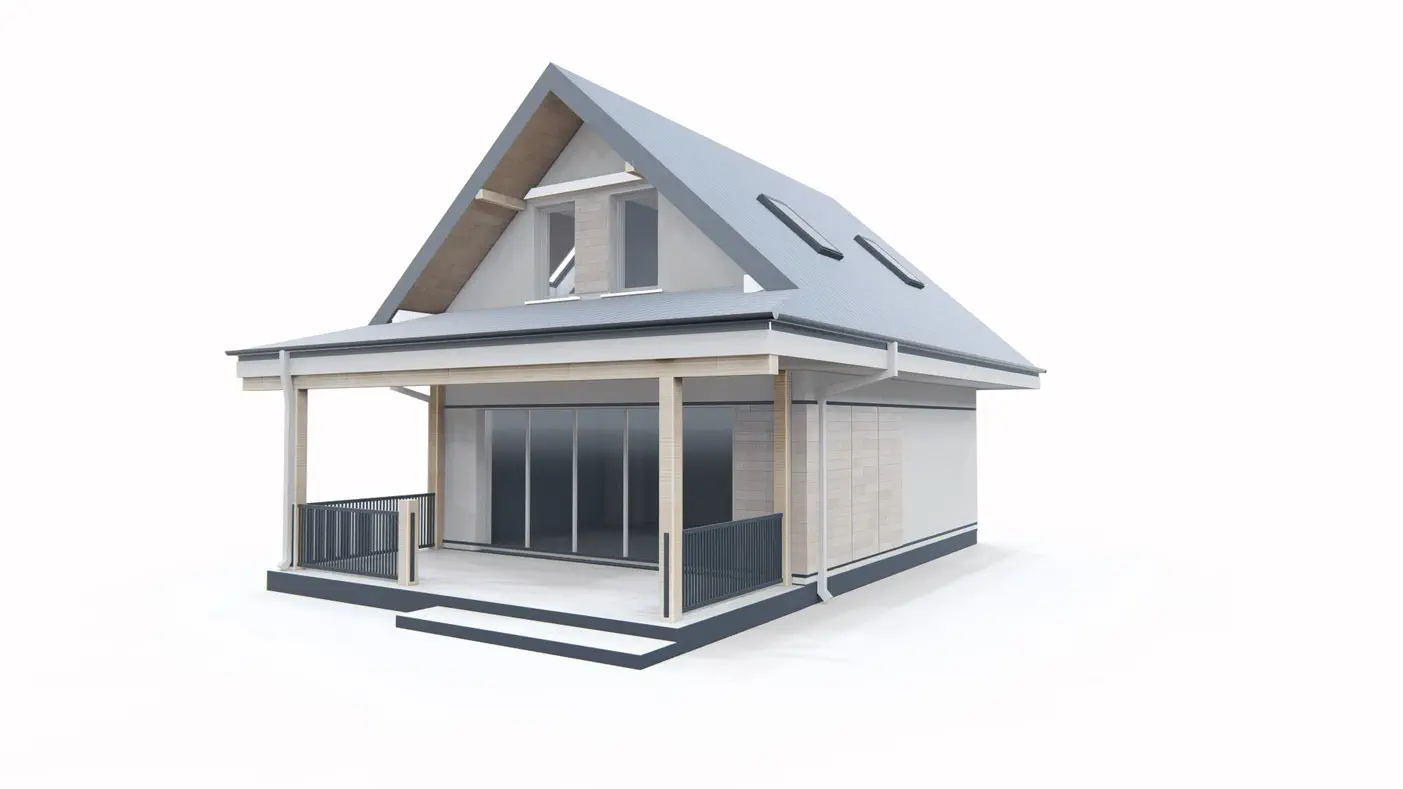 Z362 to wyjątkowy dom z kategorii projekty domów jednorodzinnych Gotowy projekt domu - Mały dom z poddaszem użytkowym i zadaszonym tarasem