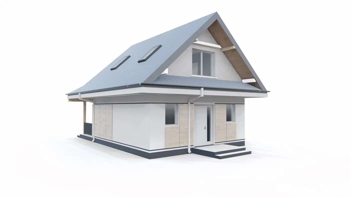 Z362 to wyjątkowy dom z kategorii projekty domów parterowych Gotowy projekt domu - Mały dom z poddaszem użytkowym i zadaszonym tarasem