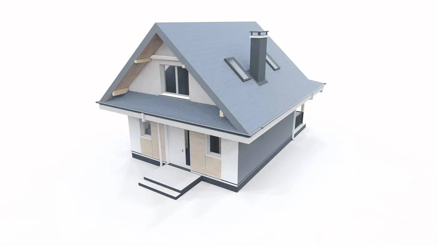 Z362 to wyjątkowy dom z kategorii projekty domów na wąską działkę Gotowy projekt domu - Mały dom z poddaszem użytkowym i zadaszonym tarasem