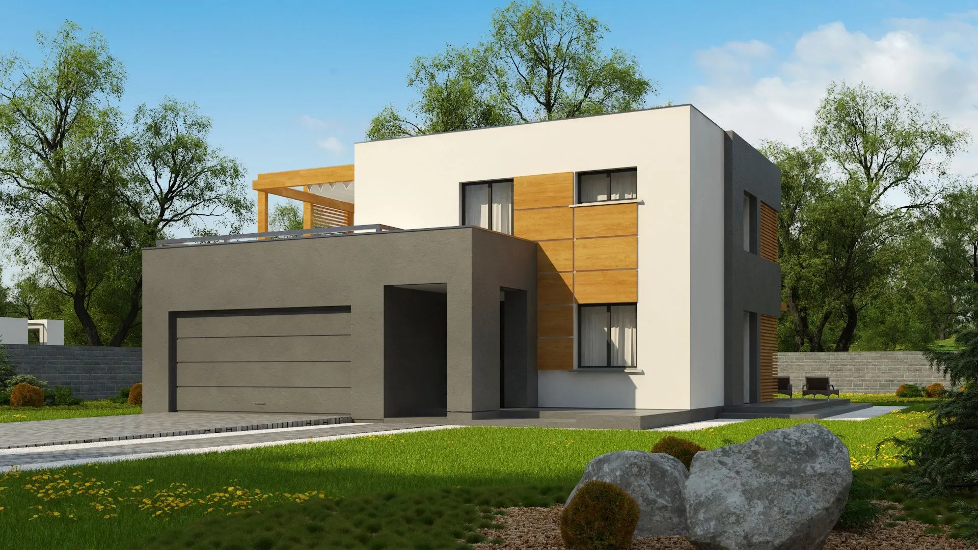 2/3.4 Rmama様 Namo dizainas Zx73 Stačiakampių formos modernus dviaukštis namas