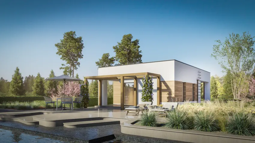 Zx256 - Nowoczesny, niewielki dom z przestronnym tarasem