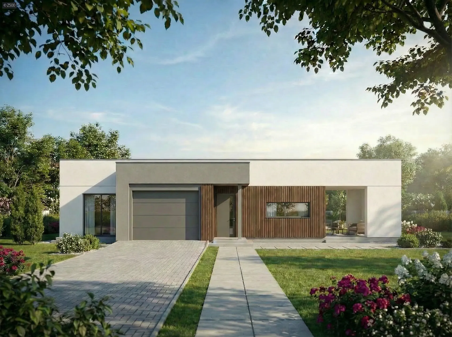 Projekt domu Zx186 - Nowoczesny dom parterowy z płaskim dachem, 3