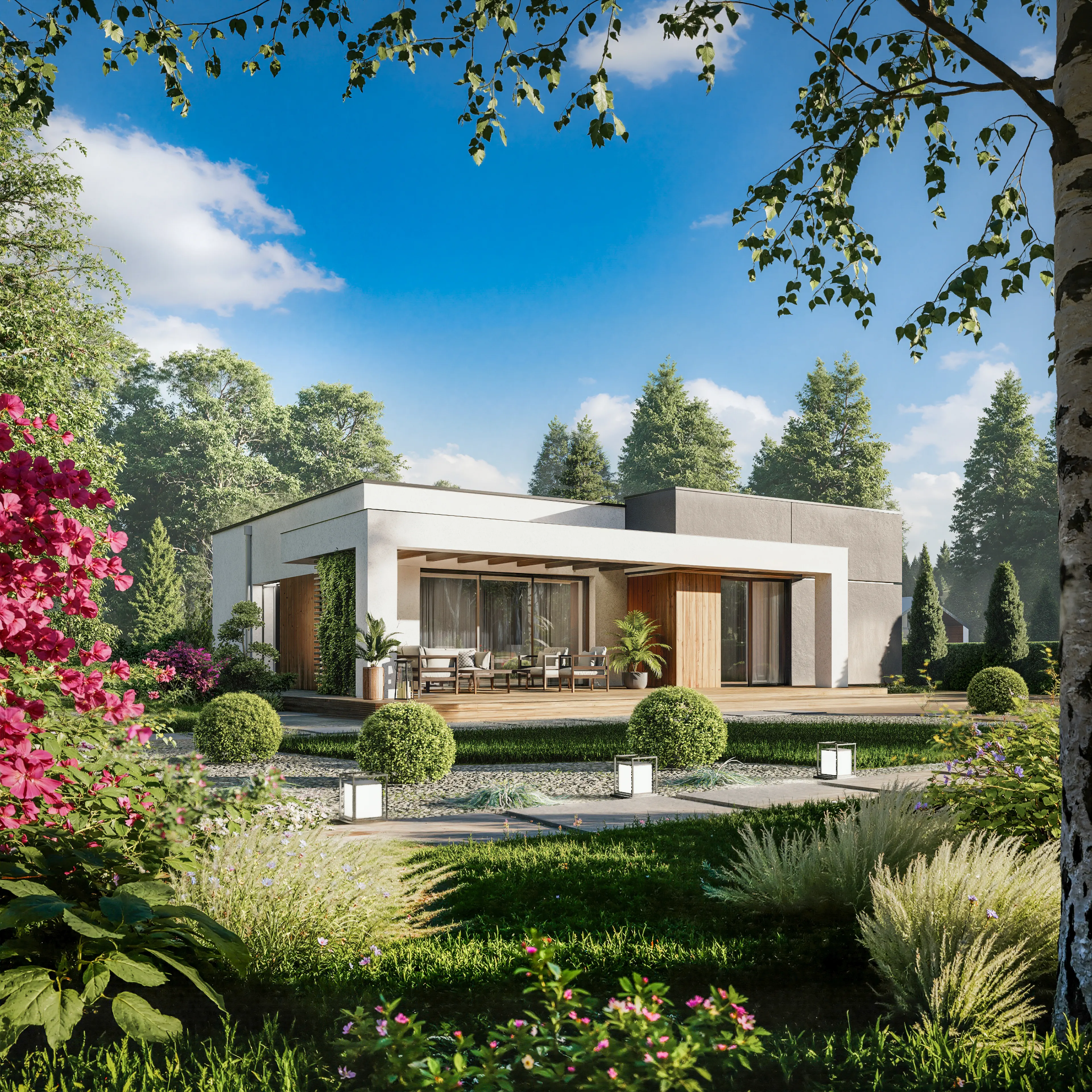 Projekt domu Zx105 - Parterowy dom w stylu modern z obszernymi
