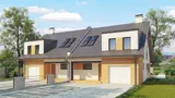 Zb11 to wyjątkowy dom z kategorii projekty domów dwulokalowych Gotowy projekt domu Zb11 - Projekt do zabudowy bliźniaczej lub szeregowej z garażem.