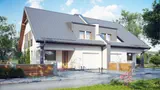 Gotowy projekt domu Zb15 - Projekt domu bliźniaka z garażem i użytkowym poddaszem.
