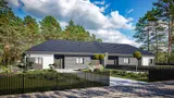Gotowy projekt domu Z123 ZBL - Parterowy dom z możliwością zbliźniaczenia garażami, dużą strefą dzienną