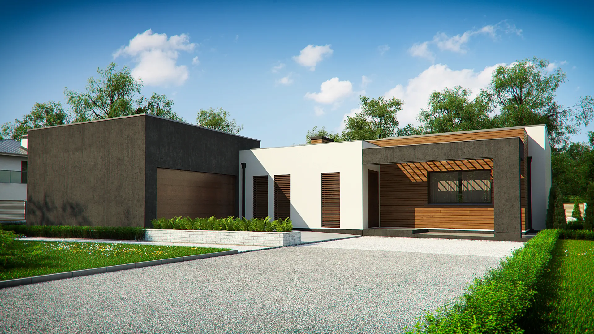 Projekt domu Zx128 Dom atrialny, z garażem dwustanowiskowym, 4